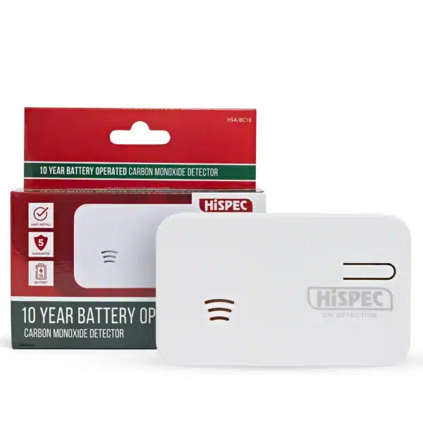 Battery Operated Carbon Monoxide Detector powered by a 10 year battery