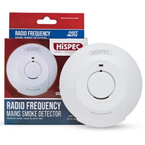 Radio Frequency Mains Smoke Detector with 10yr Rechargeable Lithium Battery Backup
